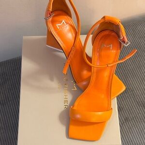 Marc Fisher Bold Orange Heeled Sandals